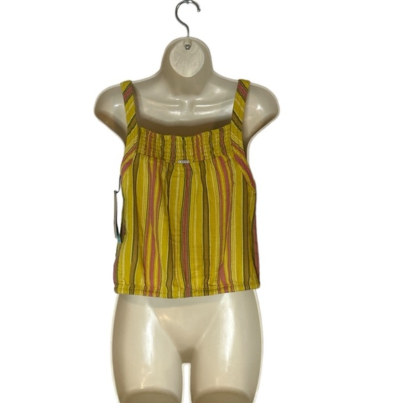 Prana NWT Little Palm Cami gold with stripes and drawstring at hem size XS - Picture 2 of 8